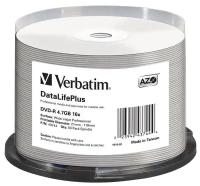 Диск Verbatim DVD-R Verbatim 4.7Gb 16x Cake Box (50шт) Printable