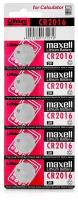 Батарейка Maxell CR2016 (5шт) BL5 /Элемент питания Максел CR2016 BL5