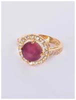 Кольцо помолвочное Lotus Jewelry, кошачий глаз, размер 20, фиолетовый