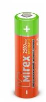 Аккумуляторы Mirex HR6 / AA 2500 mAh / аккумуляторные батарейки пальчиковые, Ni-Mh, 2 шт. в упаковке