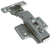 Петля для накладных дверок mini с доводчиком регулируемой пластиной (Диаметр чашечки 26 мм) Clip-On