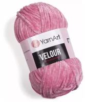 Пряжа для вязания YarnArt Velour (ЯрнАрт Велюр) - 1 моток 862 розовый, фантазийная, плюшевая для игрушек 100% микрополиэстер 170м/100г