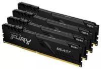 Kingston Оперативная память для компьютера 32Gb (4x8Gb) PC4-21300 2666MHz DDR4 DIMM CL16 Kingston FURY Beast Black (KF426C16BBK4/32)