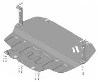 Защита картера и КПП Motodor для Шкода Йети 2009-2018, сталь 2мм, арт:MO.72302-3