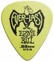 Медиаторы для гитары Ernie Ball 9191 Everlast, 0.88 мм, набор медиаторов 12 штук, светятся в темноте