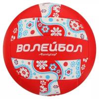 Мяч волейбольный ONLYTOP размер 5, 270 гр, 18 панелей, PVC, 2 подслоя, машинная сшивка