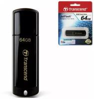 Флеш-диск 64 GB, TRANSCEND Jet Flash 350, USB 2.0, черный, TS64GJF350 В комплекте: 1шт