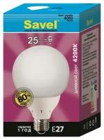 Лампочка Savel GL/8-T3-25/4200/E27, Дневной белый свет, 25Вт, E27, Люминесцентная (энергосберегающая), 1 шт