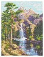 Горный водопад Рисунок на канве 23х30 Каролинка КК 006