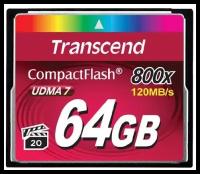 Карта памяти Compact Flash 64GB Transcend Premium, 800x (TS64GCF800)