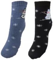 Махровые детские носки Сартэкс, размер 20-22 (32-34), комплект 2 шт. ЧерныйДжинс
