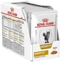 Влажный корм для стерилизованных кошек Royal Canin Urinary S/O Moderate Calorie, для лечения и профилактики МКБ, мясное ассорти 12 шт. х 85 г (кусочки в соусе)