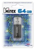 Флешка Mirex Unit black 64 Гб usb 2.0 Flash Drive - чёрный