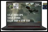 Игровой ноутбук MSI GF65 Thin 2021 Gaming Laptop Intel 6-Core i7-10750H I 16GB DDR4 512GB SSD I GeForce RTX 3060 6GB