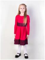 Платье радуга дети, флористический принт, размер 36/146, красный