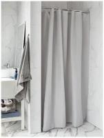Шторка для ванной DeNASTIA 200х180см, 100% полиэстер, цвет серый S000119