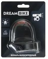 Фонарь велосипедный Dream Bike JY-008B, задний, 5 диодов, 3 режима (1шт.)
