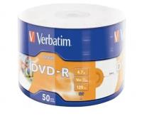 Диск Verbatim DVD-R 4.7Gb 16x bulk (50шт) Printable (43793)