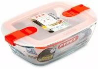 Блюдо прямоугольное с крышкой Pyrex Cook&Heat 23X15см 1.1л, PYREX