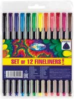 Набор 12 капиллярных цветных ручек CENTRUM FINELINERS, 0.7мм 80255