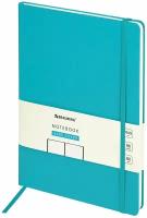 Блокнот малый формат 100x150мм А6, BRAUBERG Metropolis Ultra, под кожу, 80л, клетка, бирюзовый,113323