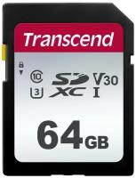 Карта памяти Transcend SDXC 64 ГБ Class 10, V30, A2, UHS-I U3, R/W 100/20 МБ/с, 1 шт., черный