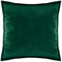 Наволочка - чехол для декоративной подушки на молнии Бархат Изумруд, 45 х 45 см., темно-зеленый