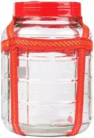 Банка | Бутыль стеклянная 9 литров с гидрозатвором «Кладовая Василича» серии Hydraulic Shutter | Red (9 000 мл)