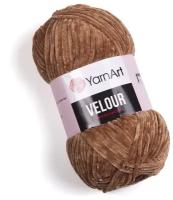 Пряжа для вязания YarnArt Velour (ЯрнАрт Велюр) - 1 моток 849 кофе с молоком, фантазийная, плюшевая для игрушек 100% микрополиэстер 170м/100г