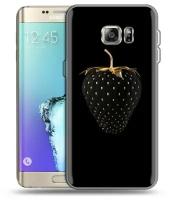 Дизайнерский силиконовый чехол для Самсунг S7 Edge / Samsung Galaxy S7 Edge Темная клубничка