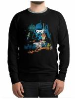 Свитшот DreamShirts Studio с принтом Футурама - Космические Войны / Futurama Wars / Мужской Черный 54