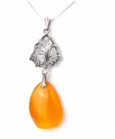 Подвеска Amberprofi, серебро, 925 проба, янтарь