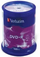 Диски VERBATIM DVD+R 4.7Gb 16-х, 100шт (43551)