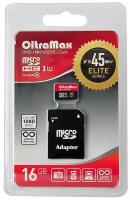 Карта памяти micro SD OLTRAMAX 16 GB UHS-1 с адаптером OM016GCSDHC10UHS-1-ElU1