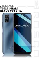 Защитное стекло ROSCO для ZTE Blade V2020 Smart и V30 Vita (ЗТЕ Блейд в2020 смарт) стекло с олеофобным покрытием, прозрачное без рамки fullscreen