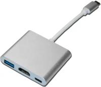 Кабель PALMEXX USBC-HDMI-USB3.1-USBC / серебро