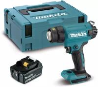 Аккумуляторный фен MAKITA DHG181RT1J, LXT 18В, 550 град, 2 скорости,6 режимов,кейс MakPac,насадки (5.0Ач х1,з/у)