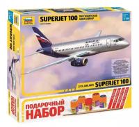 Сборная модель Superjet 100, подарочный набор, 1/144, ZV-7009П