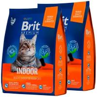 BRIT PREMIUM CAT INDOOR для взрослых кошек живущих дома с курицей (2 + 2 кг)