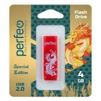 USB Флеш-накопитель USB накопитель Perfeo 4GB C04 Red Phoenix