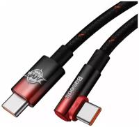 Кабель для игр Baseus MVP 2 Elbow-shaped Fast Charging Data Cable, Type-C to Type-C, 100W, 1 м, Черный+Красный