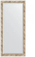 Зеркало настенное с фацетом EVOFORM в багетной раме прованс с плетением, 73х163 см, для гостиной, прихожей, спальни и ванной комнаты, BY 3589