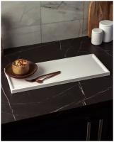 Декоративный кухонный поднос Dorian Long L, 50x20 см, бетон, белый матовый