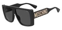 Женские солнцезащитные очки Moschino MOS119/S 807 IR, цвет: черный, цвет линзы: серый, прямоугольные, ацетат