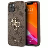 Чехол Guess 4G Big metal logo Hard для iPhone 13, коричневый