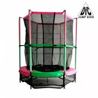 Каркасный батут DFC Jump Kids 55" (пружины амортизирующий трос) 50х74х24 см, зеленый/розовый