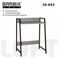 Стол на металлокаркасе BRABIX "LOFT CD-003", 640х420х840 мм, цвет дуб антик, 641216