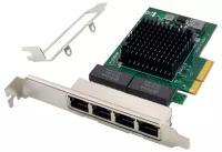 Сетевая карта PCIe x1 (BCM5719) 4 x RJ45 Gigabit Ethernet | ORIENT XWT-BM19L4PE4