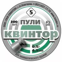 Пули пневматические "Квинтор" (300 шт.) плоская головка (5)