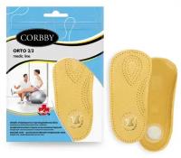 Стельки CORBBY ортопедические Orto 2/3 из натуральной кожи. (39-40)